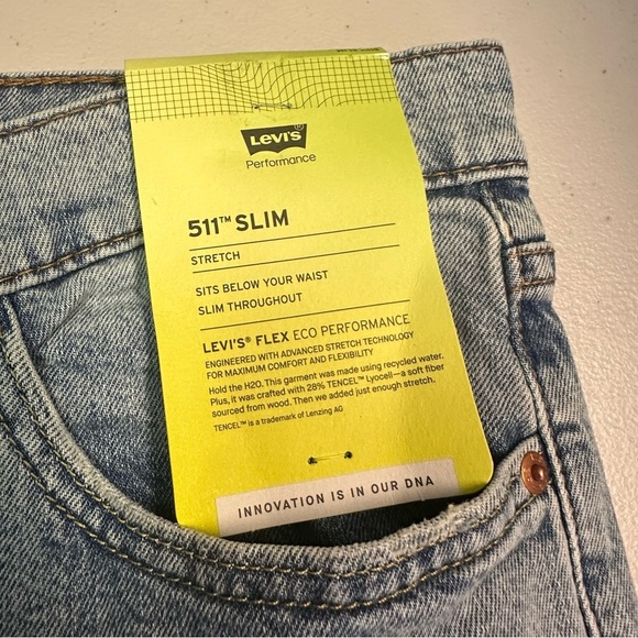 Levi’s Women’s 511 Slim Stretch Blue Denim Jeans Size 36x32 - Picture 6 of 7